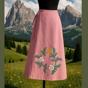 70s Vtg Cotton Patch by Mountain Artisans Pink Patchwork Floral Women's Maxi S